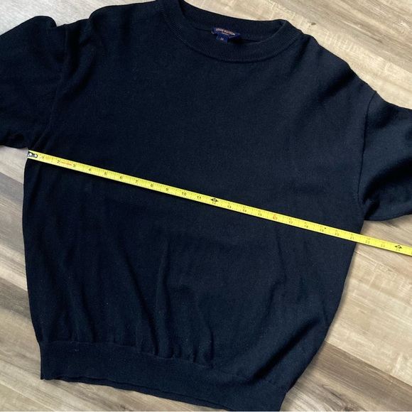 [Louis Vuitton] Rare Virgil Abloh Wool Reverse Label Uniforms Sweater Black - Picture 6 of 14